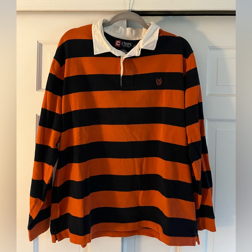 VINTAGE Chaps Men’s XXL, Heavyweight Cotton Rugby long sleeve shirt